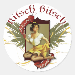 The Kitsch Bitsch : Soda Girl Retro Tattoo Pin-Up Classic Round Sticker