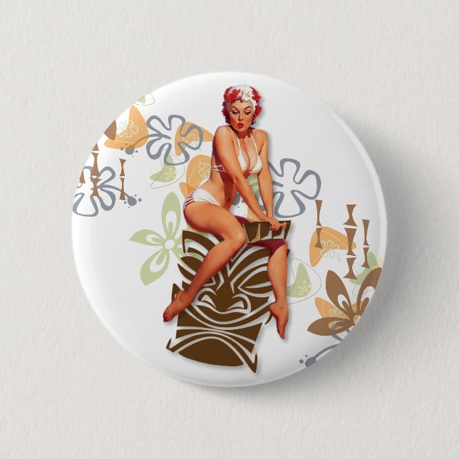 The Kitsch Bitsch : The Tiki Goddess 6 Cm Round Badge (Front)