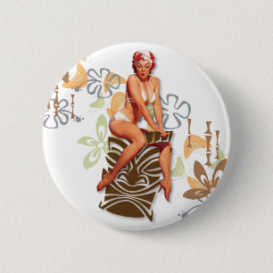 The Kitsch Bitsch : The Tiki Goddess 6 Cm Round Badge
