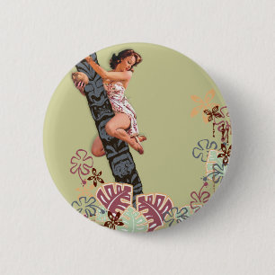 The Kitsch Bitsch : Up A Tiki Tree! 6 Cm Round Badge