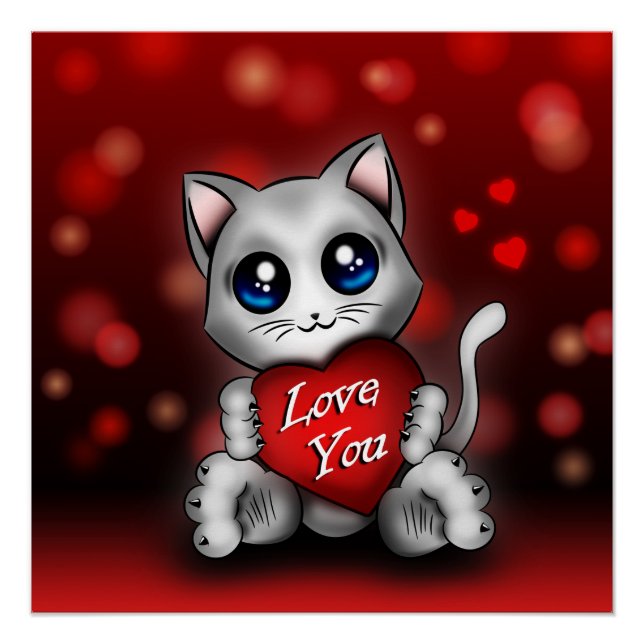 The kitten loves you poster (Front)
