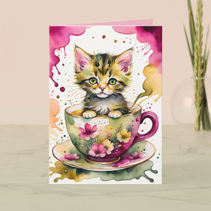 The Kitten Who Came To Tea Card