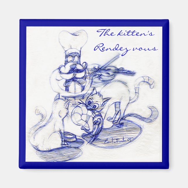 The kitten's "rendez vous" magnet (Front)