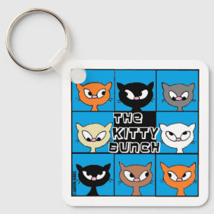 The Kitty Bunch Square Button Keychain
