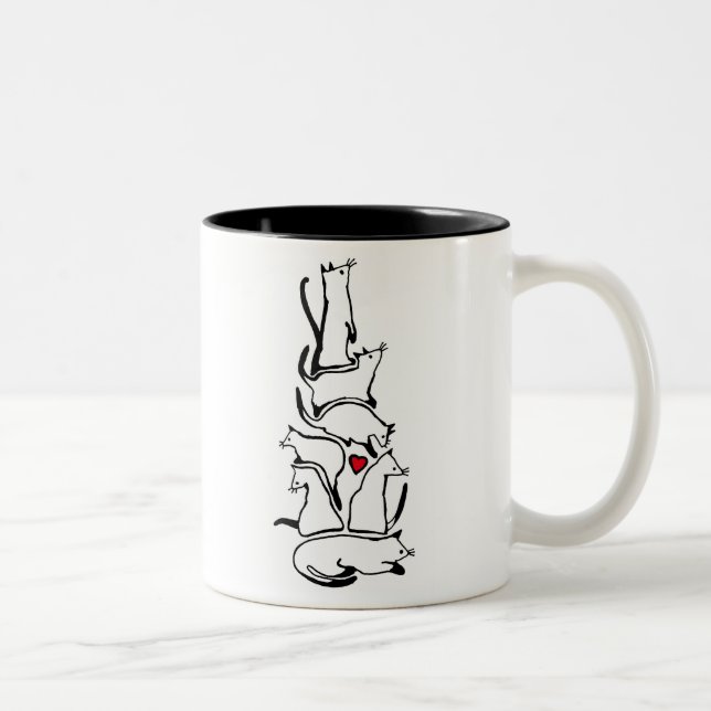 The Kitty Pile Two-Tone Coffee Mug (Right)