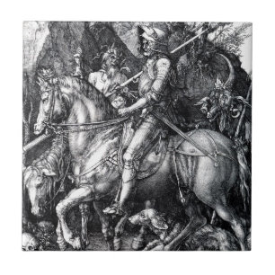 The Knight, Death and the Devil by Albrecht Durer Tile