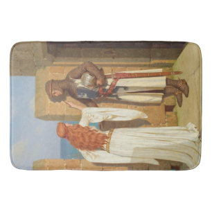 The Knight's Shadow (by Edmund Blair Leighton) Bath Mat