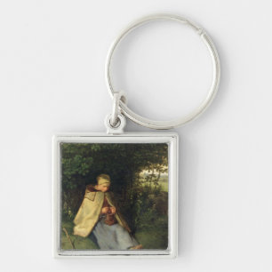 The Knitter or, The Seated Shepherdess, 1858-60 Key Ring