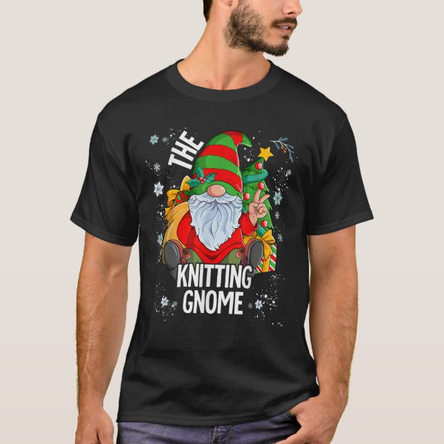 The Knitting Gnome  T-Shirt (Front)