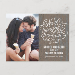 The Knot Save The Date Card - Rustic Bark