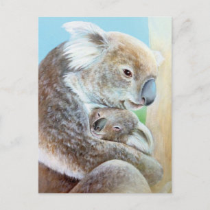 "The Koala cuddle" portrait fine art postcard
