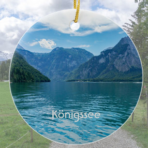 The Königssee in Bavaria, Berchtesgaden   Ceramic Tree Decoration