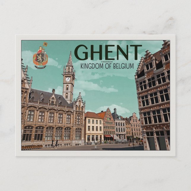 The Korenmarkt - Ghent Postcard (Front)