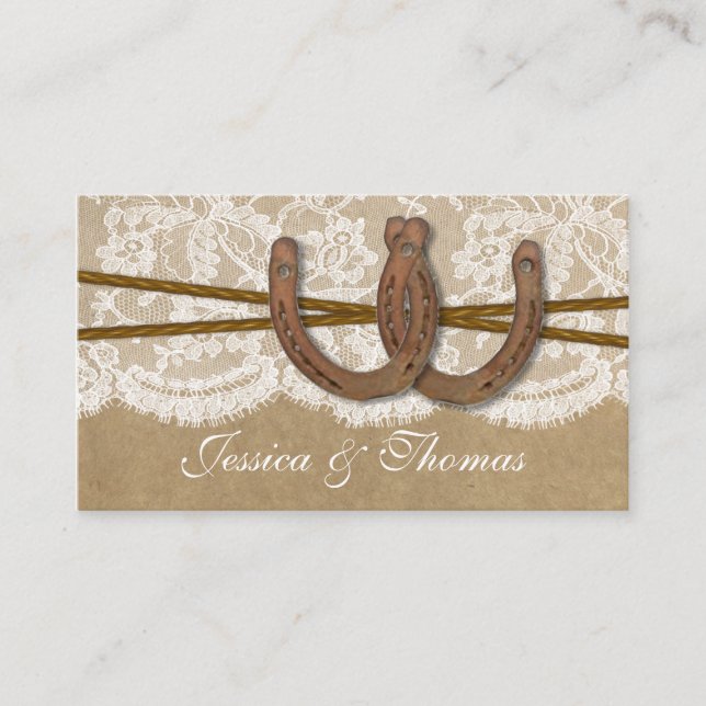 The Kraft, Lace & Horseshoe Collection Website Enclosure Card (Front)