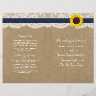 The Kraft, Lace & Sunflower Collection - Navy