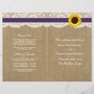 The Kraft, Lace & Sunflower Collection - Purple