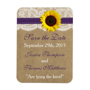 The Kraft, Lace & Sunflower Collection - Purple Magnet