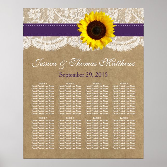 The Kraft, Lace & Sunflower Collection - Purple Poster (Front)