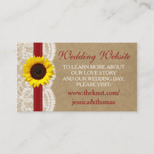 The Kraft, Lace & Sunflower Collection - Red Enclosure Card
