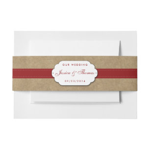 The Kraft, Lace & Sunflower Collection - Red Invitation Belly Band