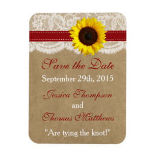 The Kraft, Lace & Sunflower Collection - Red Magnet