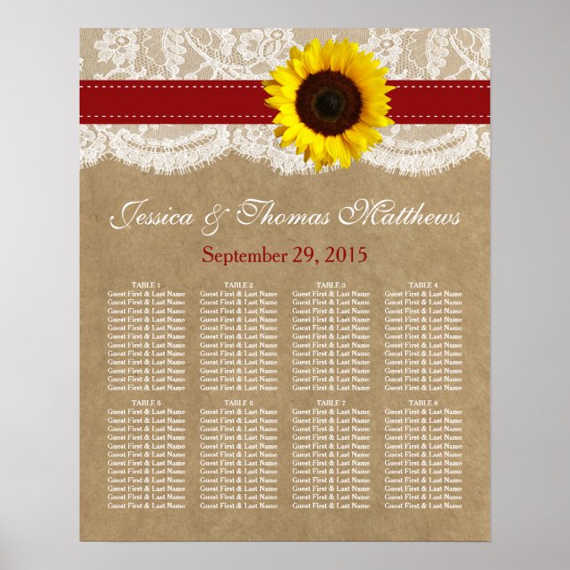 The Kraft, Lace & Sunflower Collection - Red Poster (Front)