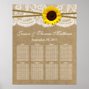 The Kraft, Lace & Sunflower Collection Seating Poster