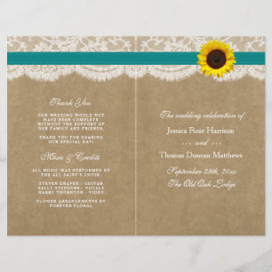 The Kraft, Lace & Sunflower Collection - Teal