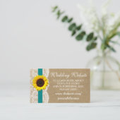 The Kraft, Lace & Sunflower Collection - Teal Enclosure Card (Standing Front)