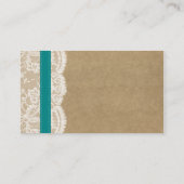 The Kraft, Lace & Sunflower Collection - Teal Enclosure Card (Back)