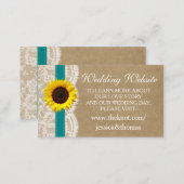 The Kraft, Lace & Sunflower Collection - Teal Enclosure Card (Front/Back)