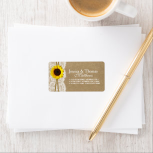 The Kraft, Lace & Sunflower Wedding Collection Label