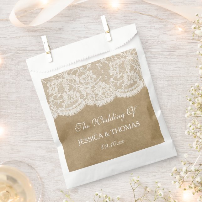 The Kraft & Lace Wedding Collection Favour Bags (Clipped)