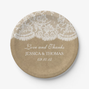 The Kraft & Lace Wedding Collection Paper Plate