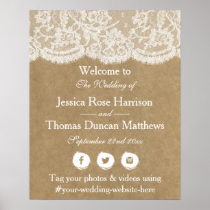 The Kraft & Lace Wedding Collection Welcome Poster