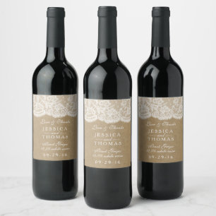 The Kraft & Lace Wedding Collection Wine Label