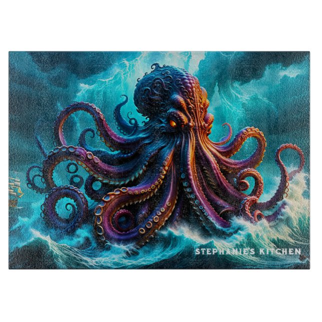 The Kraken Cutting Board (Front)