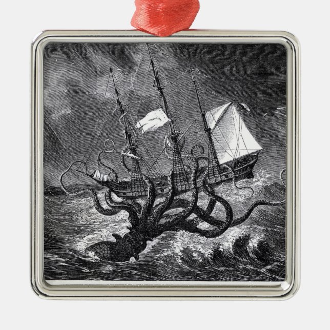 The Kraken Metal Tree Decoration (Front)