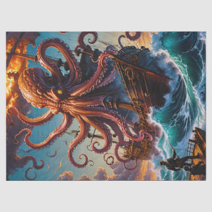 The Kraken Sea Monster Decoupage Tissue Paper