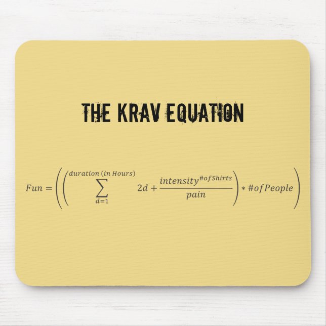 "The Krav Equation" Mousepad (Front)