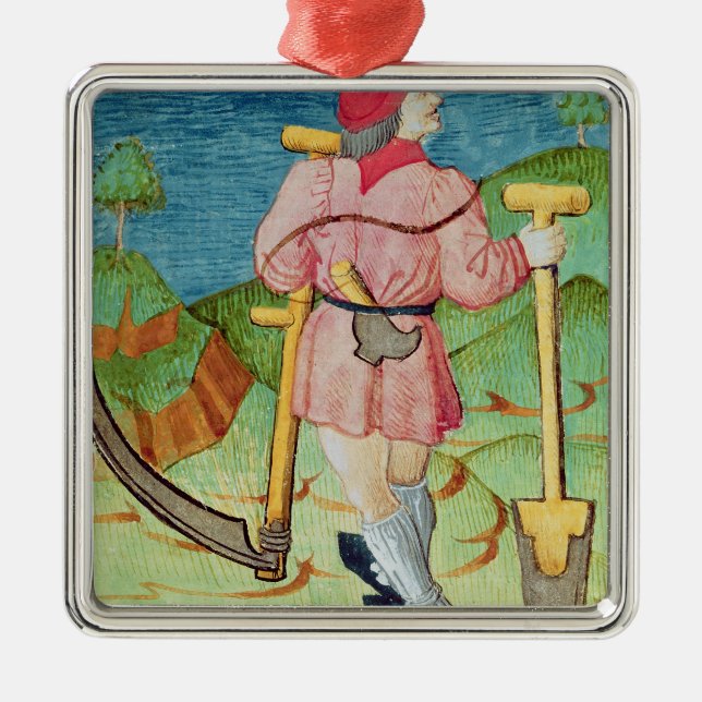 The Labourer Metal Tree Decoration (Front)