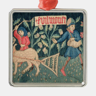 The Labours of the Months, Alsace (tapestry) Vict Metal Tree Decoration