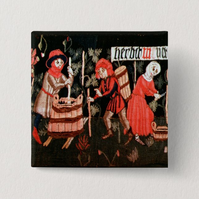 The Labours of the Months, from Alsace 15 Cm Square Badge (Front)