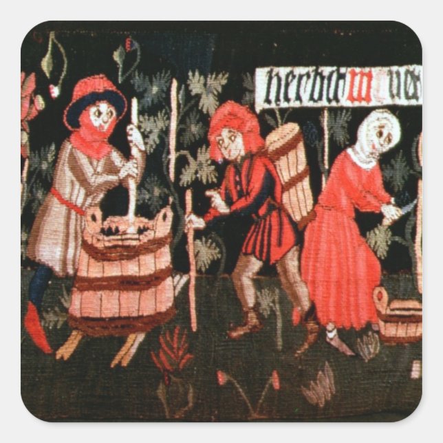 The Labours of the Months, from Alsace Square Sticker (Front)