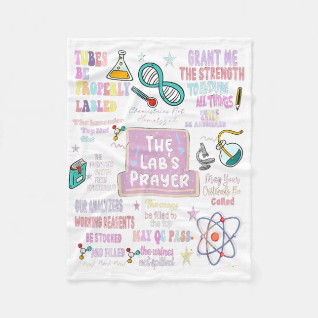 The Labs Prayer Medical Laboratory Scientist Lab Fleece Blanket (Front)