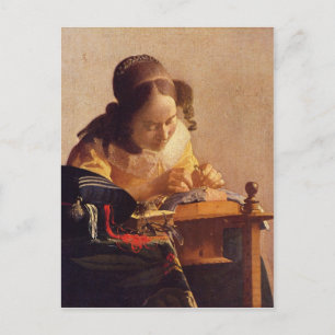 The Lacemaker by Johannes Vermeer Postcard