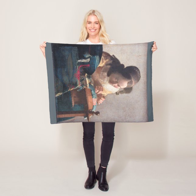 The Lacemaker, Johannes Vermeer, 1669-1670 Fleece Blanket (In Situ)