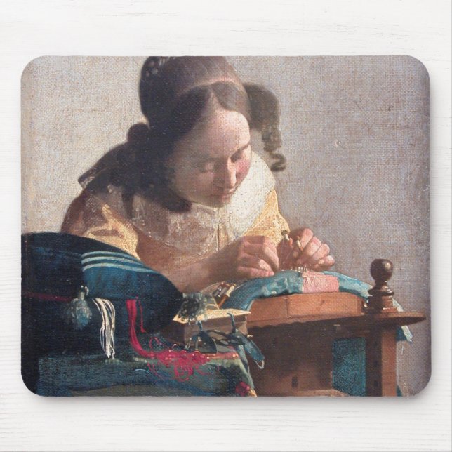 The Lacemaker, Johannes Vermeer, 1669-1670 Mouse Mat (Front)