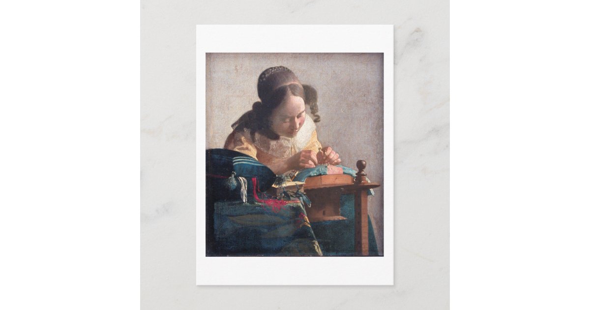 The Lacemaker, Johannes Vermeer, 1669-1670 Postcard | Zazzle