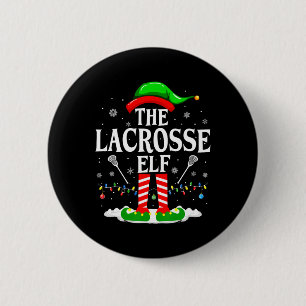 The Lacrosse Elf Funny Matching Xmas Lacrosse Chri 6 Cm Round Badge
